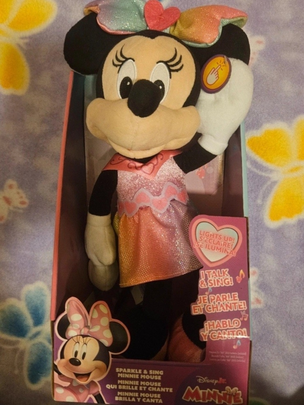Disney Minnie Mouse Sparkle Dress Plush - Pink, Gold, Black